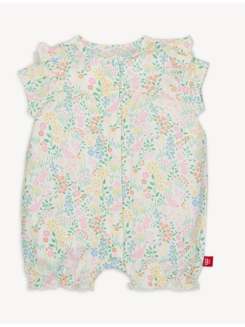 NEW Magnetic Me Hoppy Garden Short Ruffle Sleeve Romper - Pastel Floral